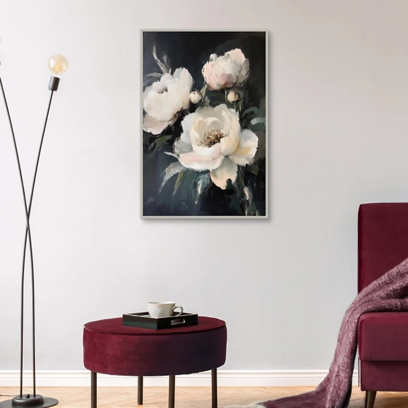 Muted Roses Framed Canvas Art Print