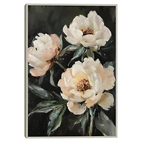 Peach Roses Framed Canvas Art Print