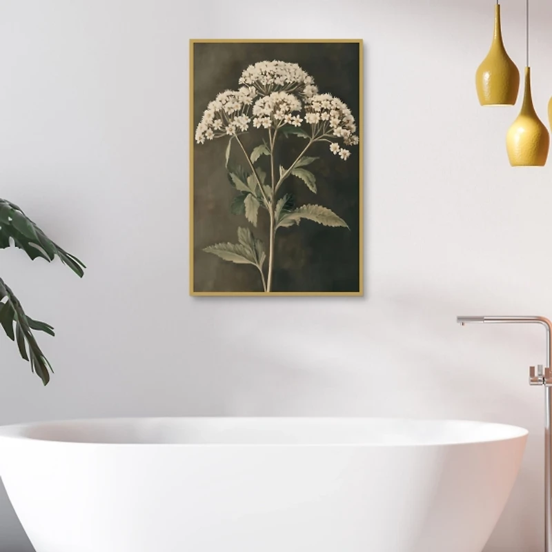 Sophisticated Floral Portrait Framed Canvas Print