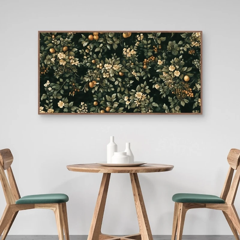 Flowers and Fruit Tapestry II Framed Canvas Print