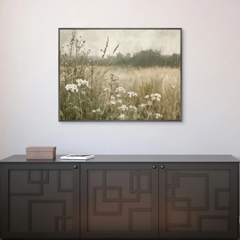Daisy Clusters Framed Canvas Art Print