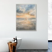 Coastal Sunset Framed Canvas Art Print