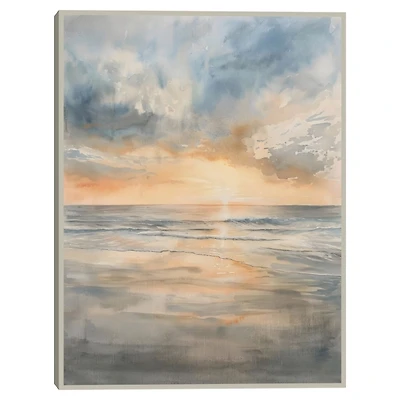 Coastal Sunset Framed Canvas Art Print