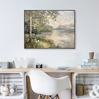 Green Lake Framed Canvas Art Print