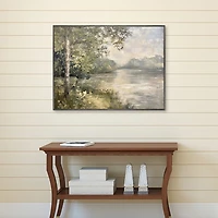 Green Lake Framed Canvas Art Print