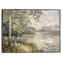 Green Lake Framed Canvas Art Print