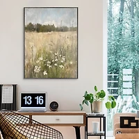 Distressed Grassland Framed Canvas Art Print