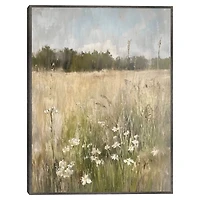 Distressed Grassland Framed Canvas Art Print