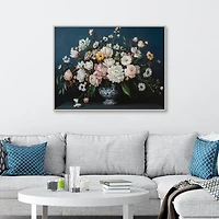 Moody Floral Vase Framed Canvas Art Print