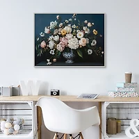 Moody Floral Vase Framed Canvas Art Print