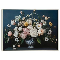 Moody Floral Vase Framed Canvas Art Print