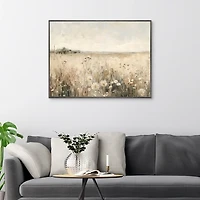 Neutral Meadow Framed Canvas Art Print