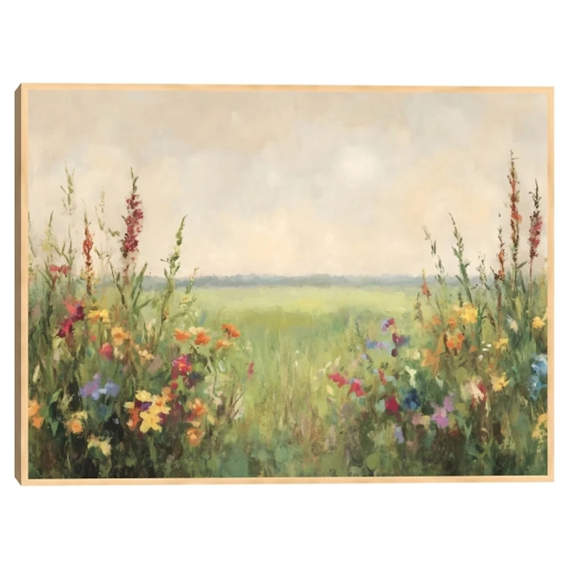 Painted Meadow Framed Canvas Art Print