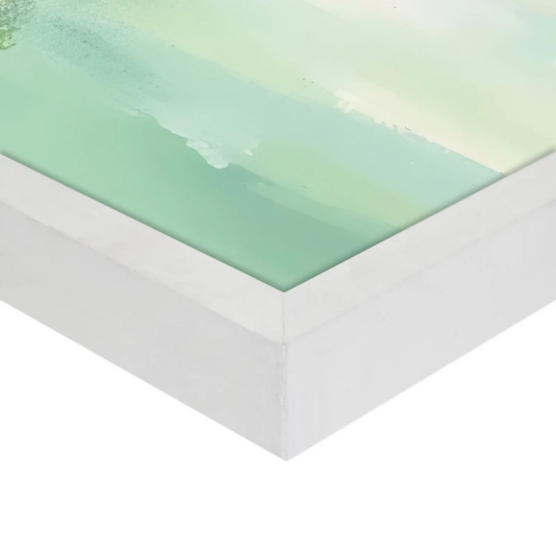 Flowers in Striped Vase Framed Canvas Art Print