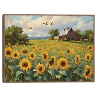 Sunflower Farm Framed Canvas Art Print