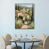 Textured Village Framed Canvas Art Print