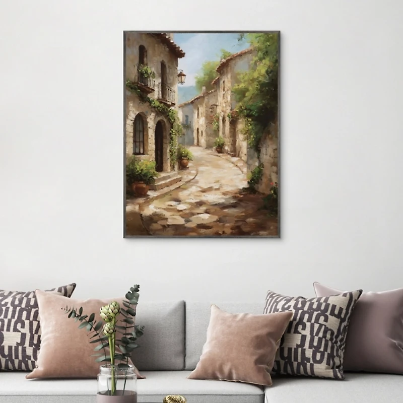 Timeless Village Framed Canvas Art Print