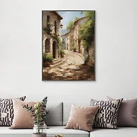 Timeless Village Framed Canvas Art Print