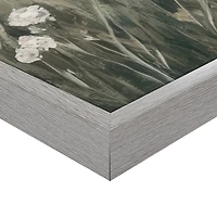 White Wildflowers Framed Canvas Art Print