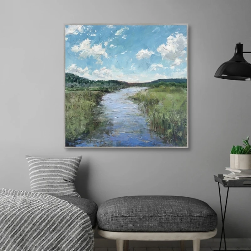 Winding Creek Framed Canvas Art Print