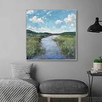 Winding Creek Framed Canvas Art Print