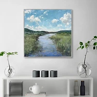 Winding Creek Framed Canvas Art Print