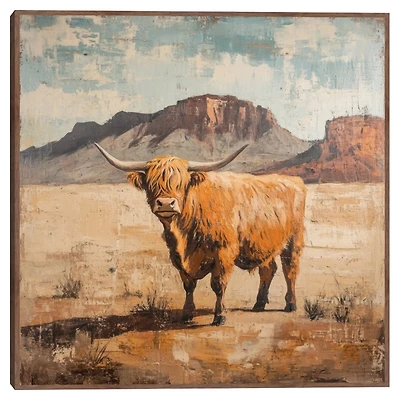 Cow of the Desert Framed Canvas Art Print