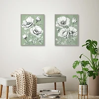 Classic Floral Framed Canvas Art Prints, Set of 2