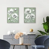 Classic Floral Framed Canvas Art Prints, Set of 2