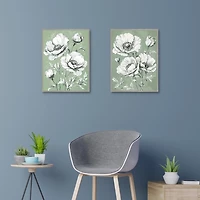 Classic Floral Framed Canvas Art Prints, Set of 2
