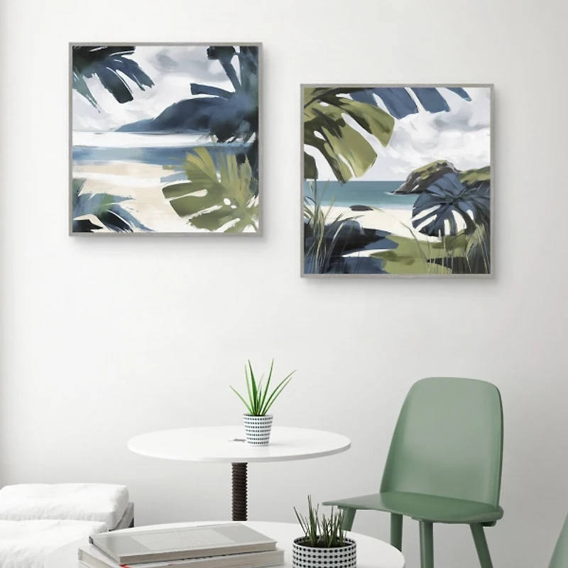 Tropical Vibes Framed Canvas Art Prints, Set of 2
