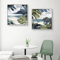 Tropical Vibes Framed Canvas Art Prints, Set of 2