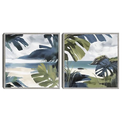 Tropical Vibes Framed Canvas Art Prints, Set of 2