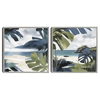 Tropical Vibes Framed Canvas Art Prints, Set of 2