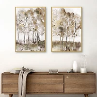 Golden Winds Framed Canvas Art Prints, Set of 2