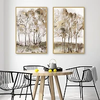 Golden Winds Framed Canvas Art Prints, Set of 2
