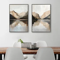 Rustic Mountains Framed Canvas Prints, Set of 2
