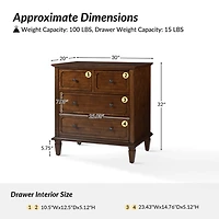 Walnut Hadrian 4-Drawer Charging Chest