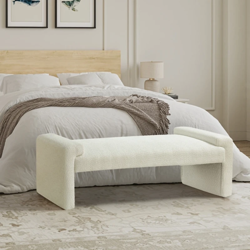 Ivory Severin Upholstered Bench