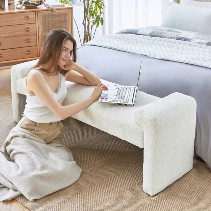 Ivory Severin Upholstered Bench