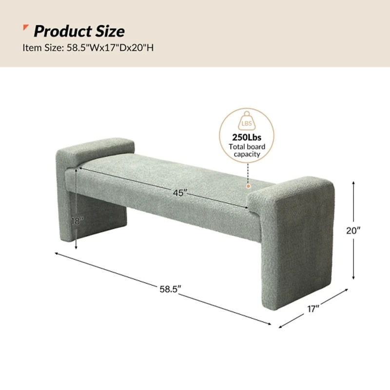 Sage Severin Upholstered Bench