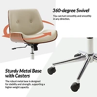 Ivory Faux Leather Molly Office Chair