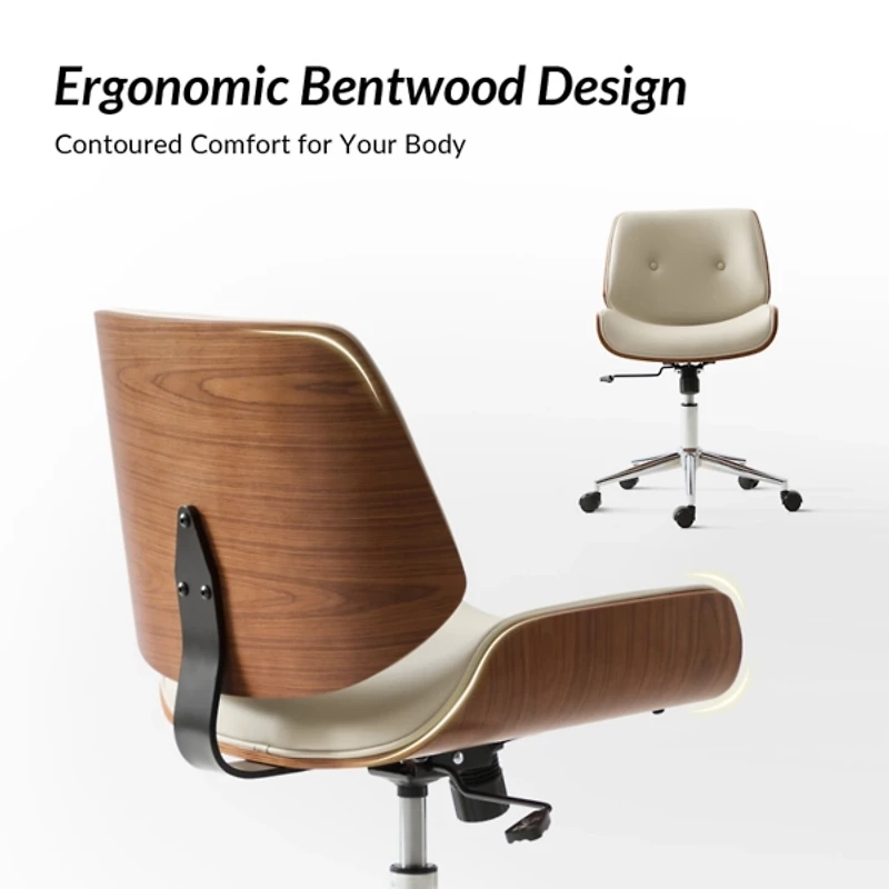 Ivory Faux Leather Molly Office Chair