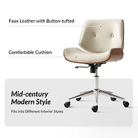 Ivory Faux Leather Molly Office Chair
