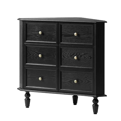 Black 2-Door Alex Corner Cabinet