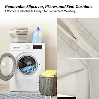 Stanley Ivory Slipcover Swivel Accent Chair