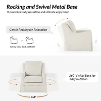 Stanley Ivory Slipcover Swivel Accent Chair
