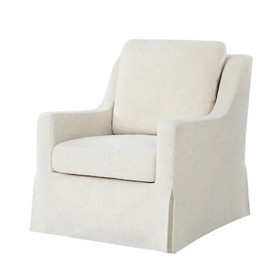 Stanley Ivory Slipcover Swivel Accent Chair