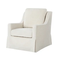 Stanley Ivory Slipcover Swivel Accent Chair