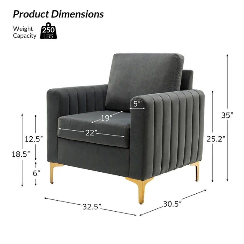 Gray Velvet Cephius Club Chair